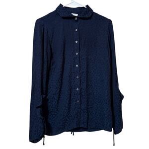 Anthropologie Current Air Women Size Small Button Down Shirt Lightweight Leopard